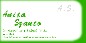 anita szanto business card